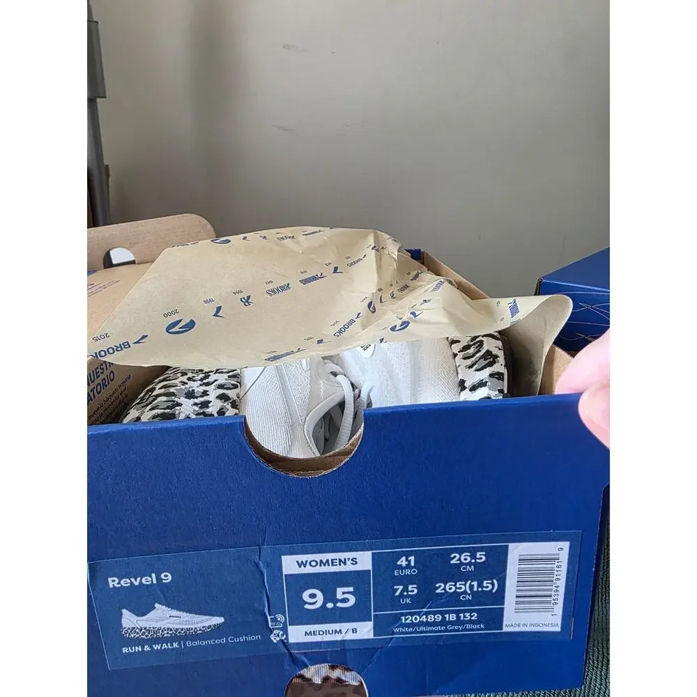 Limited Brooks Revel 9 Running Shoes White Leopard Print Women's 9.5 Or 10 NIB - Picture 8 of 15